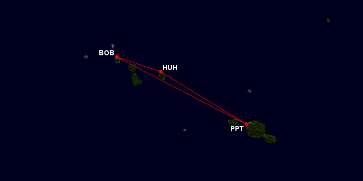 a map of islands with red lines and points