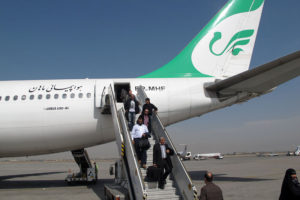 a group of people on a plane