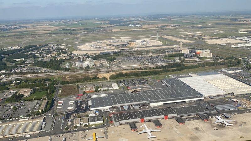 an aerial view of a large airport