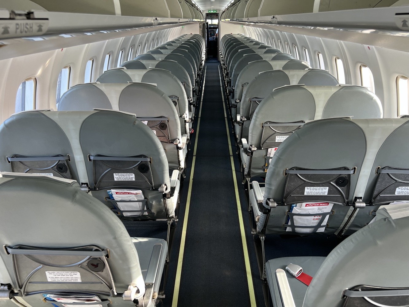 rows of seats in an airplane