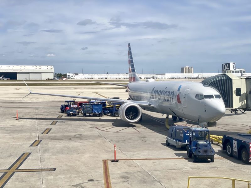 an airplane parked on a runway