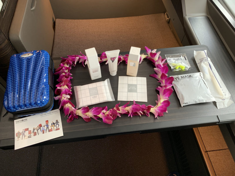 a flower garland on a table