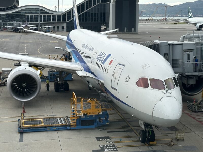 an airplane parked at an airport