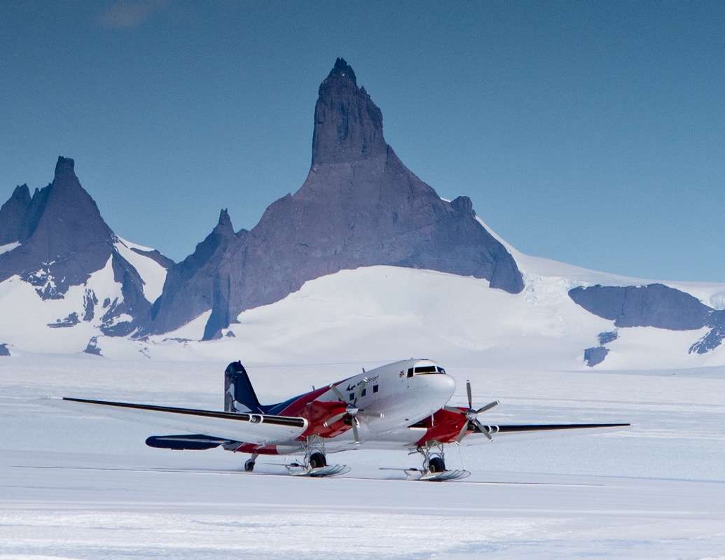 a plane on the snow