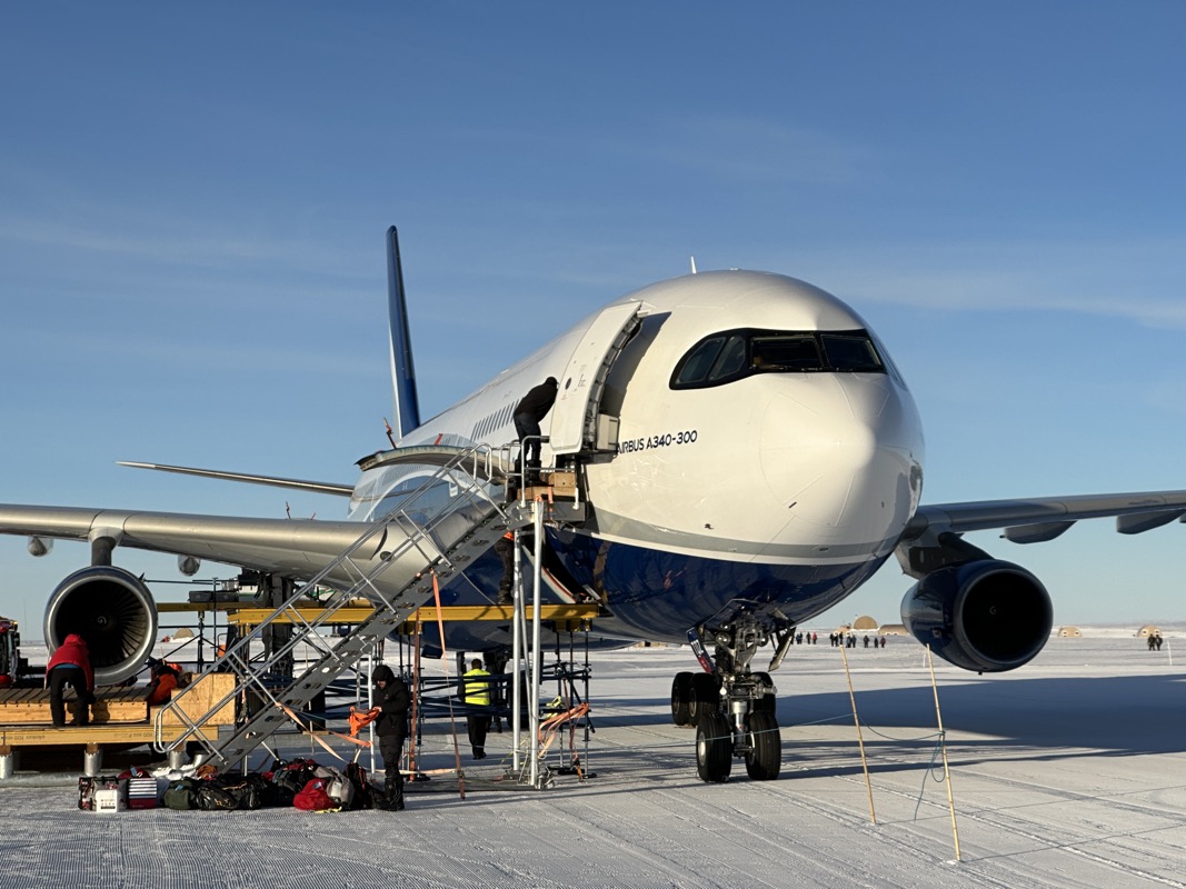 a plane on the snow