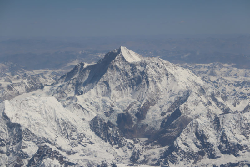 a mountain range with snow