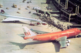 an airplane parked at an airport