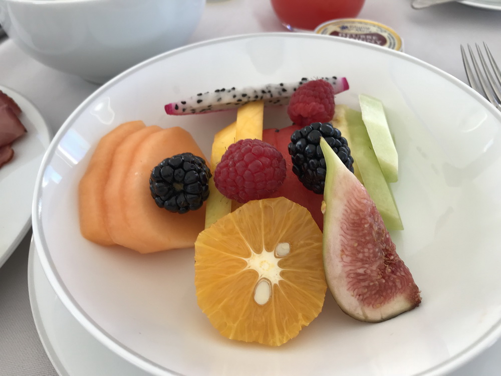 a plate of fruit on a table