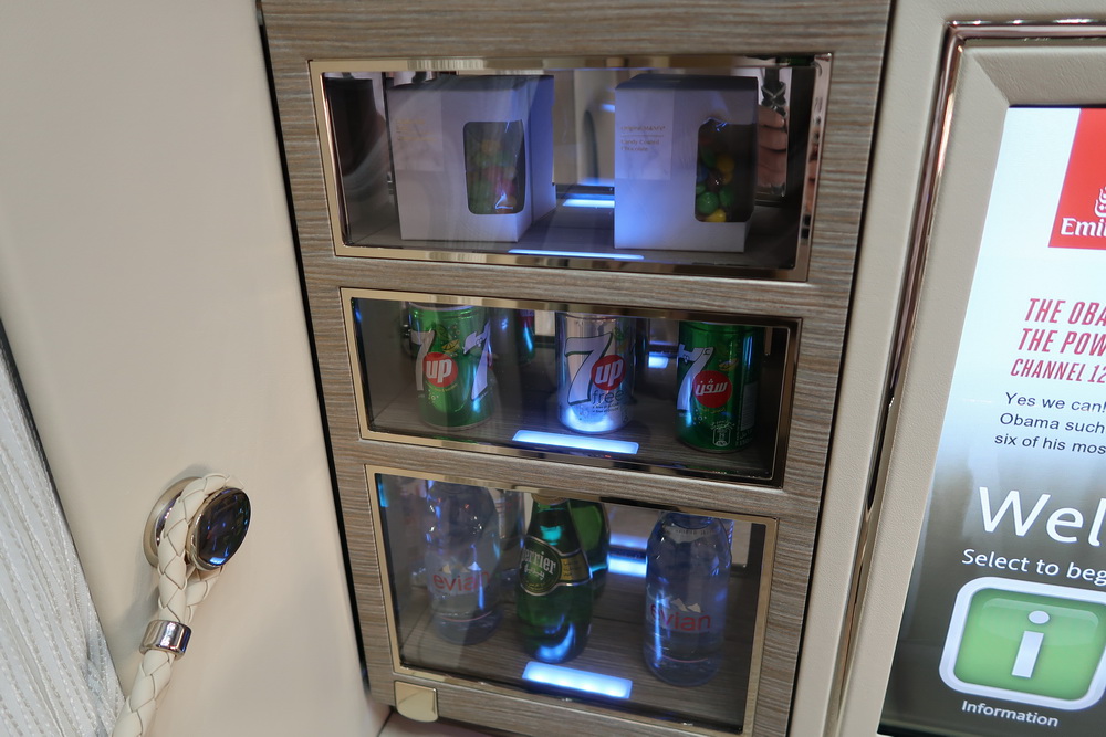 a shelf with drinks and cans