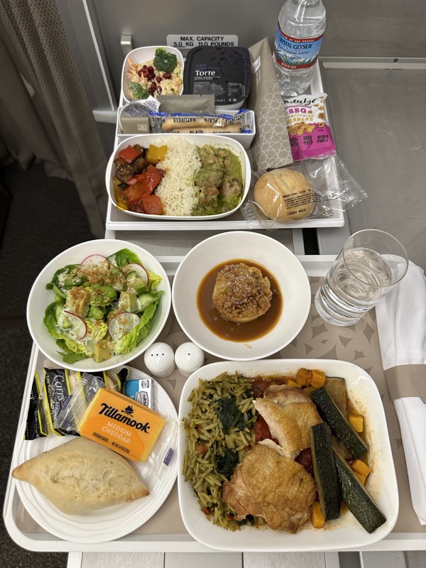 a tray of food on a table