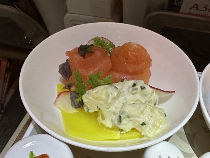 a plate of food on a table