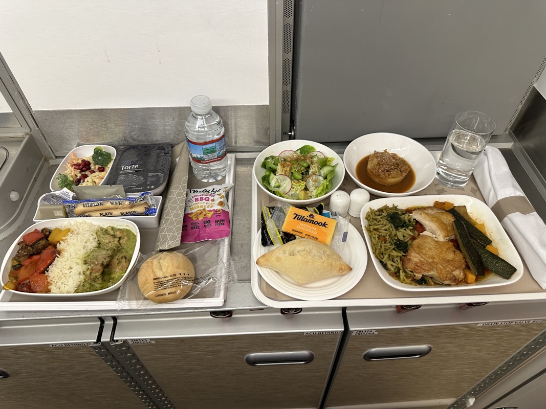 a tray of food on a table