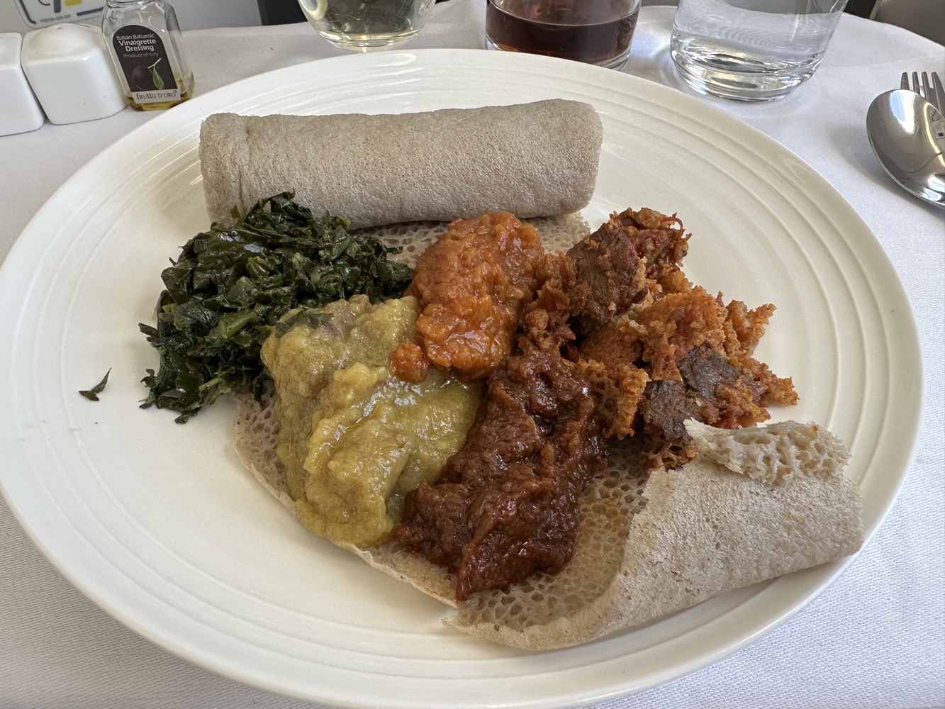 a plate of food on a table