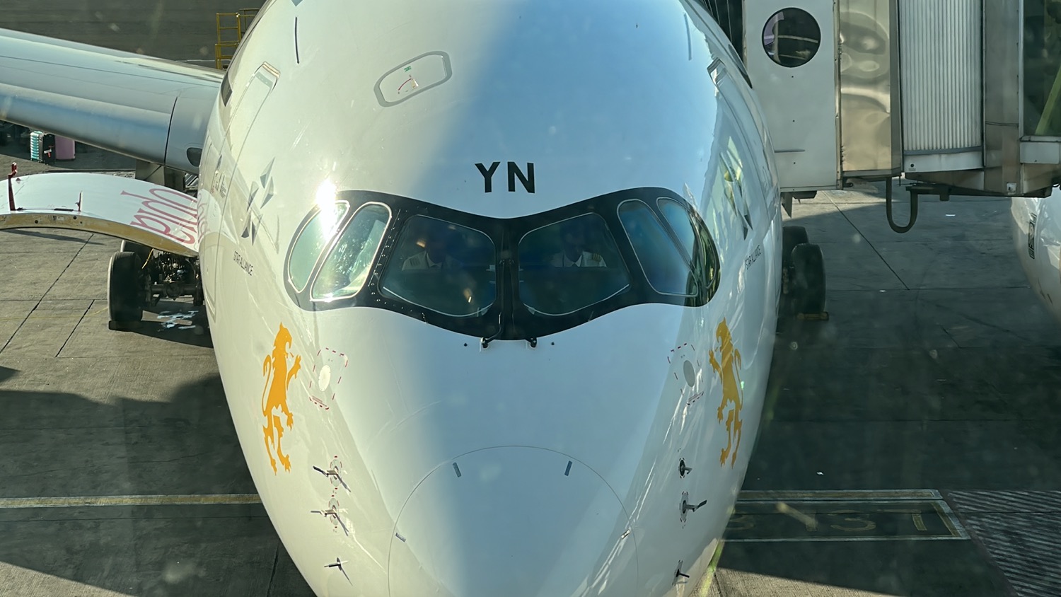 a close up of a plane