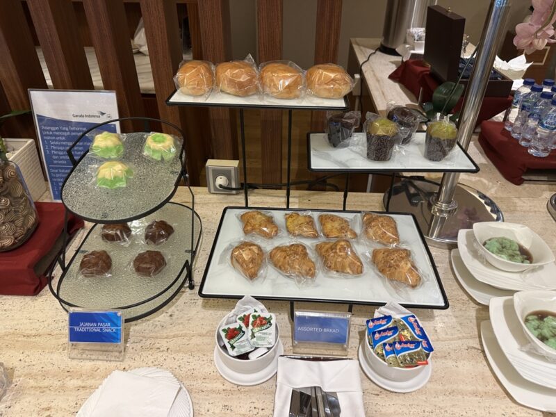 a trays of pastries on a table