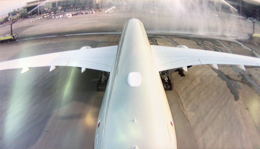 an airplane on the runway