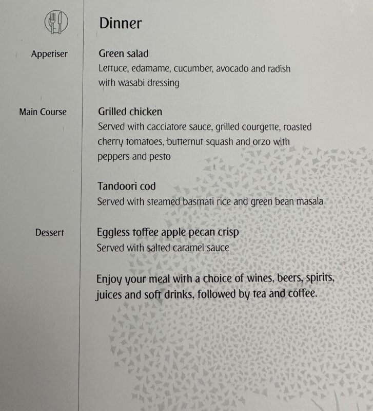 a menu of a restaurant