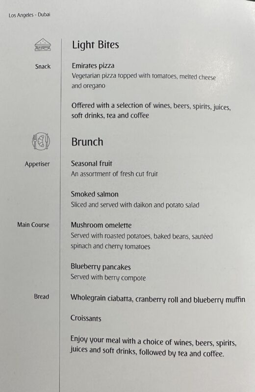 a menu of a restaurant