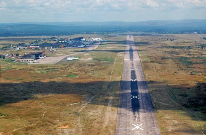 an aerial view of an airport