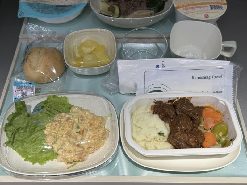 a trays of food on a table