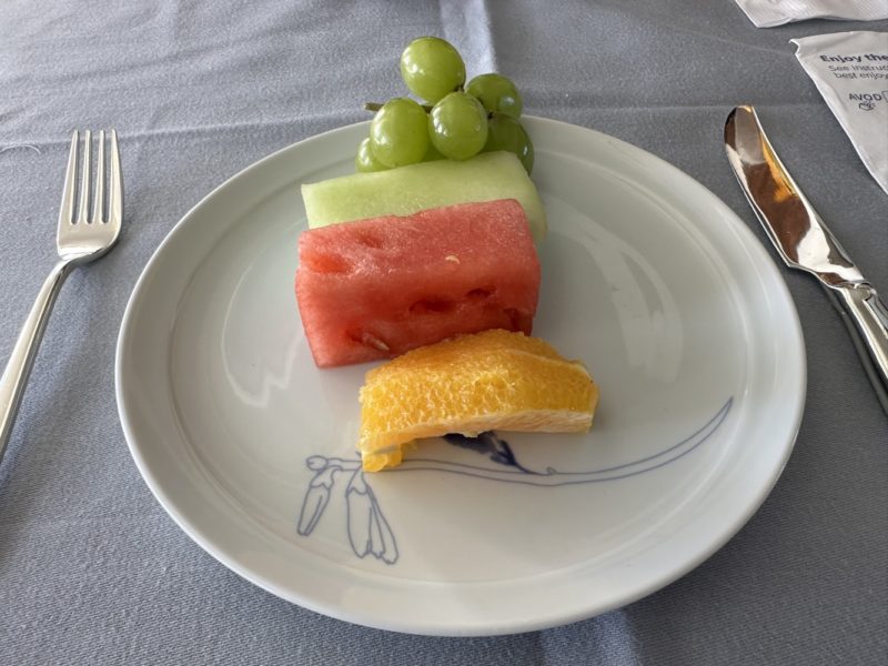 a plate of fruit on a table