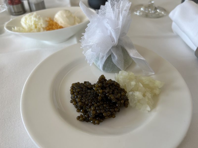 Lufthansa First Class caviar