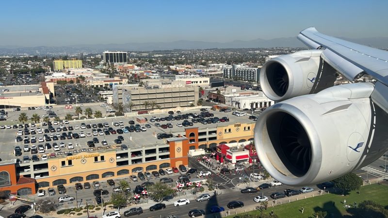 Over In-N-Out Burger before landing