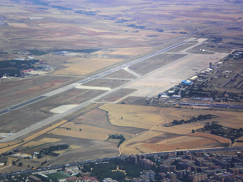 an aerial view of a runway