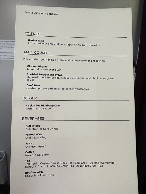 a menu of a restaurant