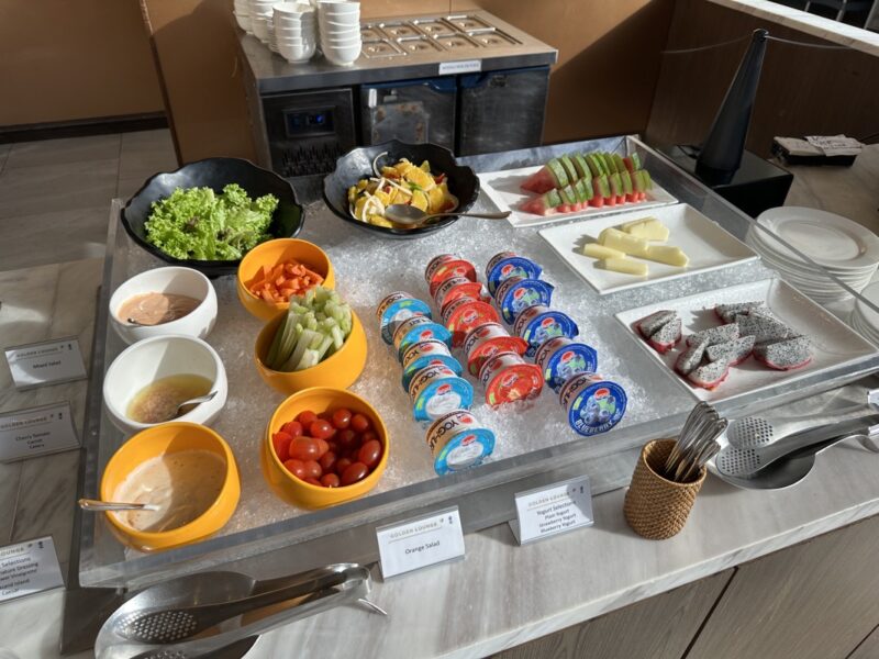 a table with food on it