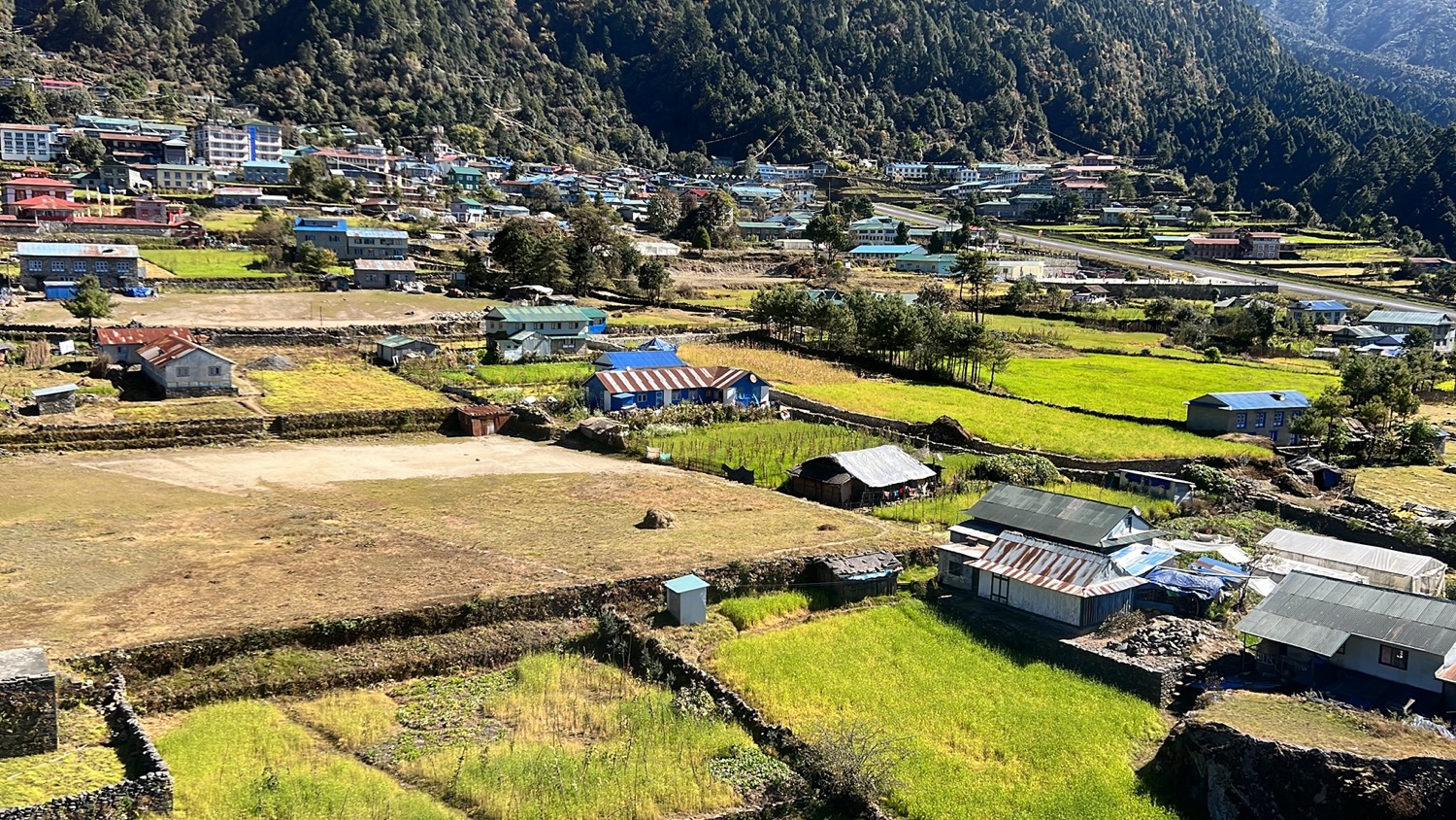 a group of houses in a valley