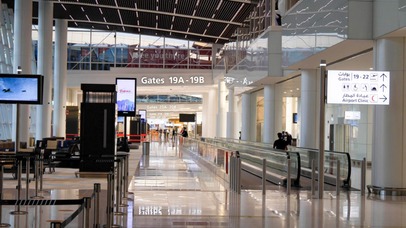 a walkway in a airport