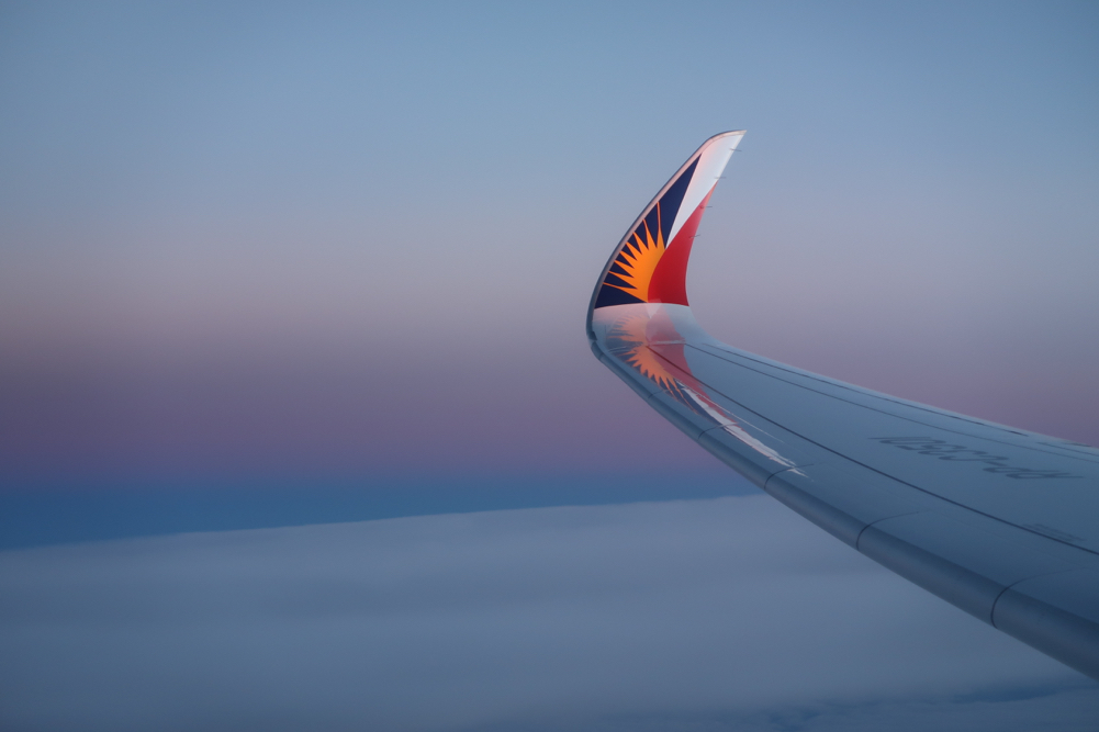 the wing of an airplane