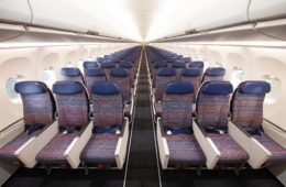 rows of seats in an airplane