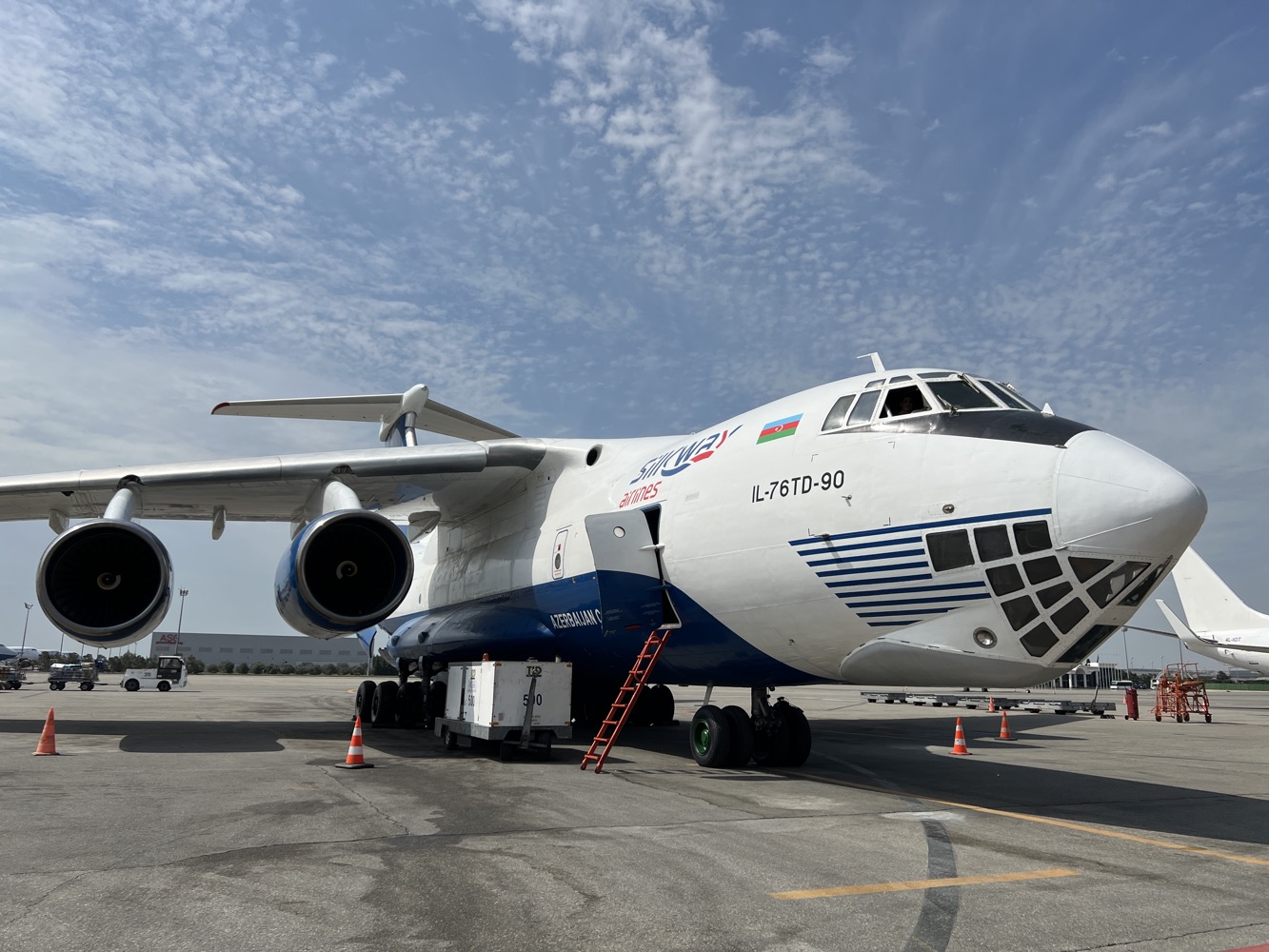 a large airplane on a tarmac