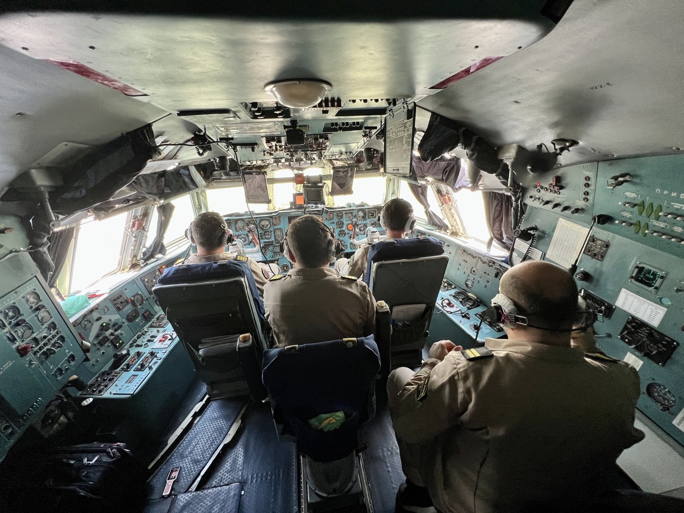 a group of people in a plane