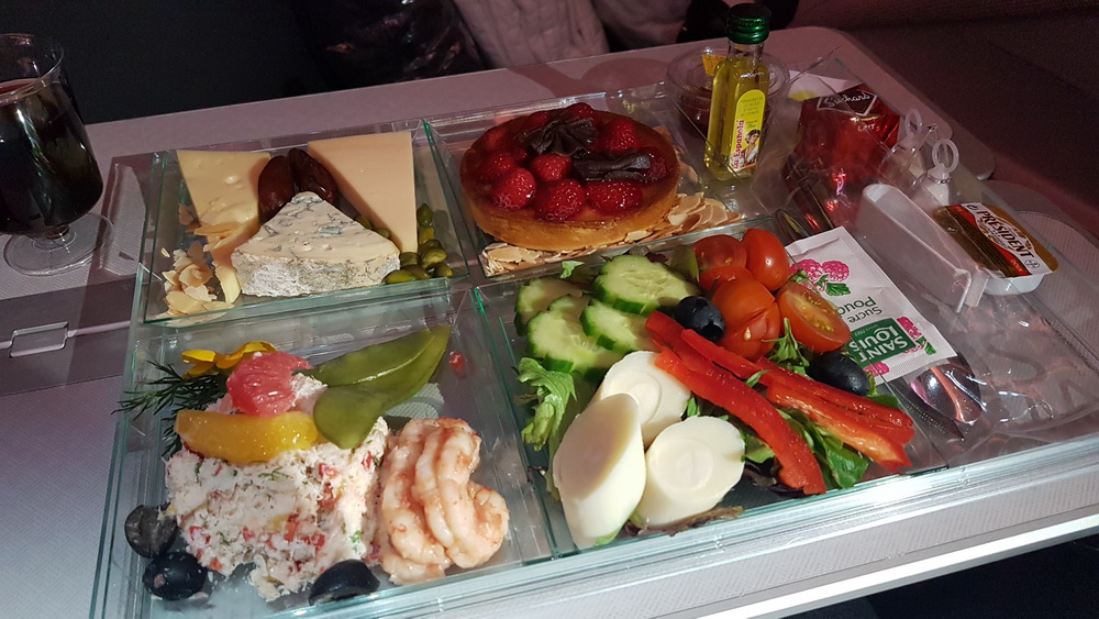 a tray of food on a table