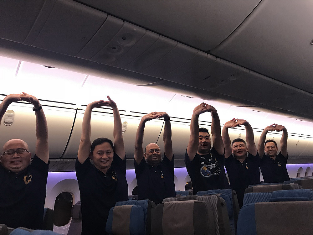 a group of people on an airplane