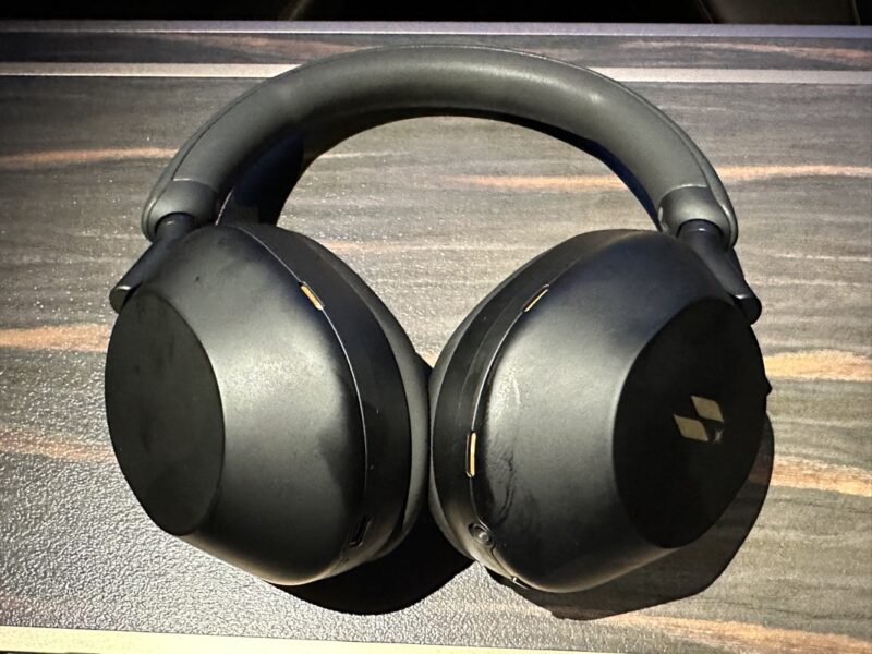 a pair of black headphones