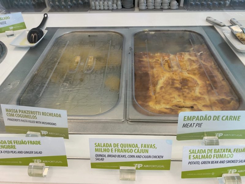 food in a tray on a counter