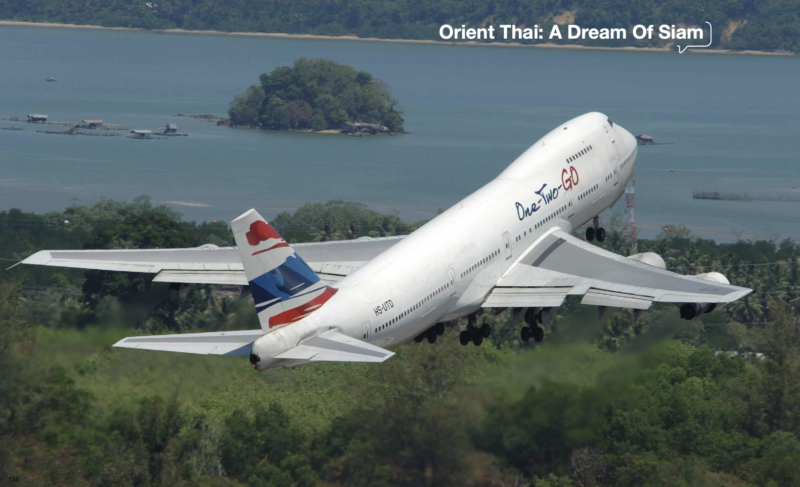 a white airplane flying over a green field