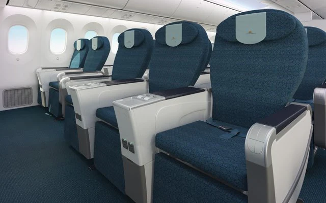 a row of seats in an airplane